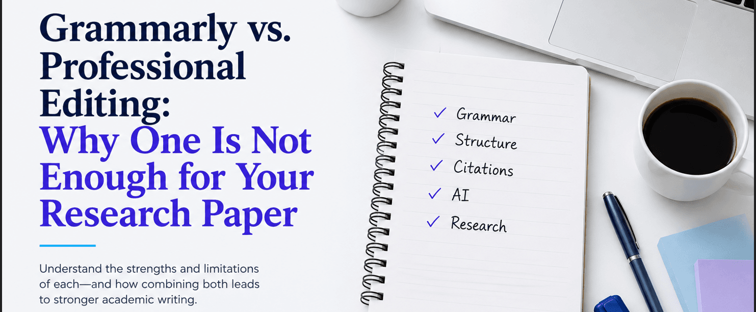 Cover image for resource: Grammarly vs. Professional Editing: Why One Is Not Enough for Your Research Paper