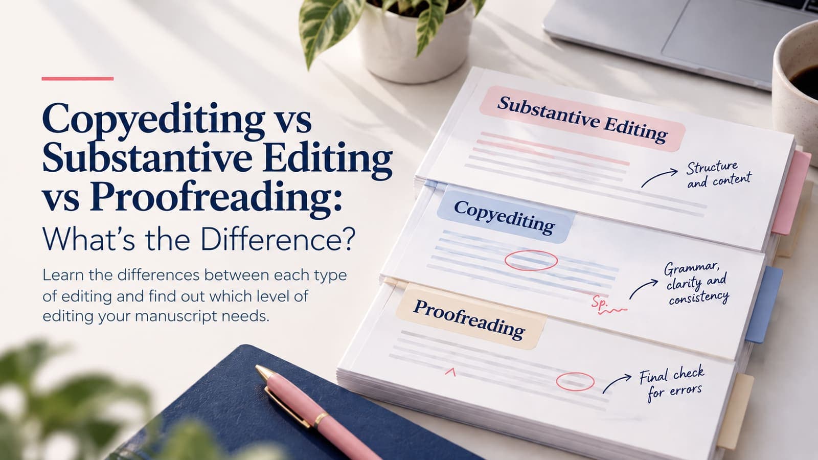 Cover image for resource: Copyediting vs Substantive Editing vs Proofreading: What’s the Difference?
